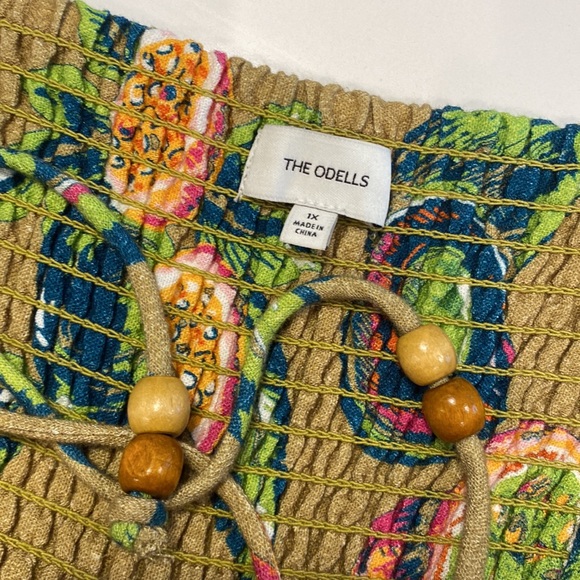 The Odells / Anthropologie Isla Jumpsuit Olive Fruit Print 1X - Picture 6 of 6